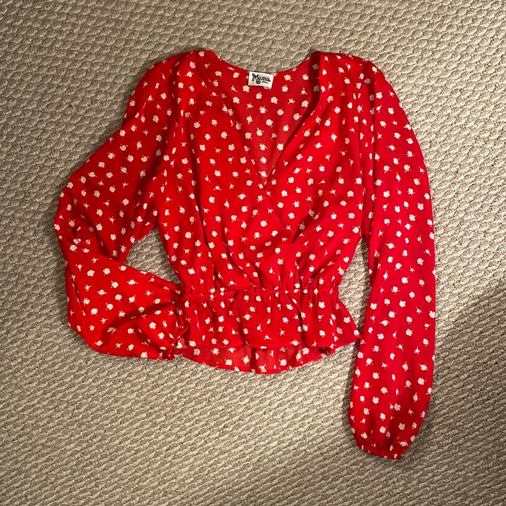 Show me your mumu long sleeve peplum top